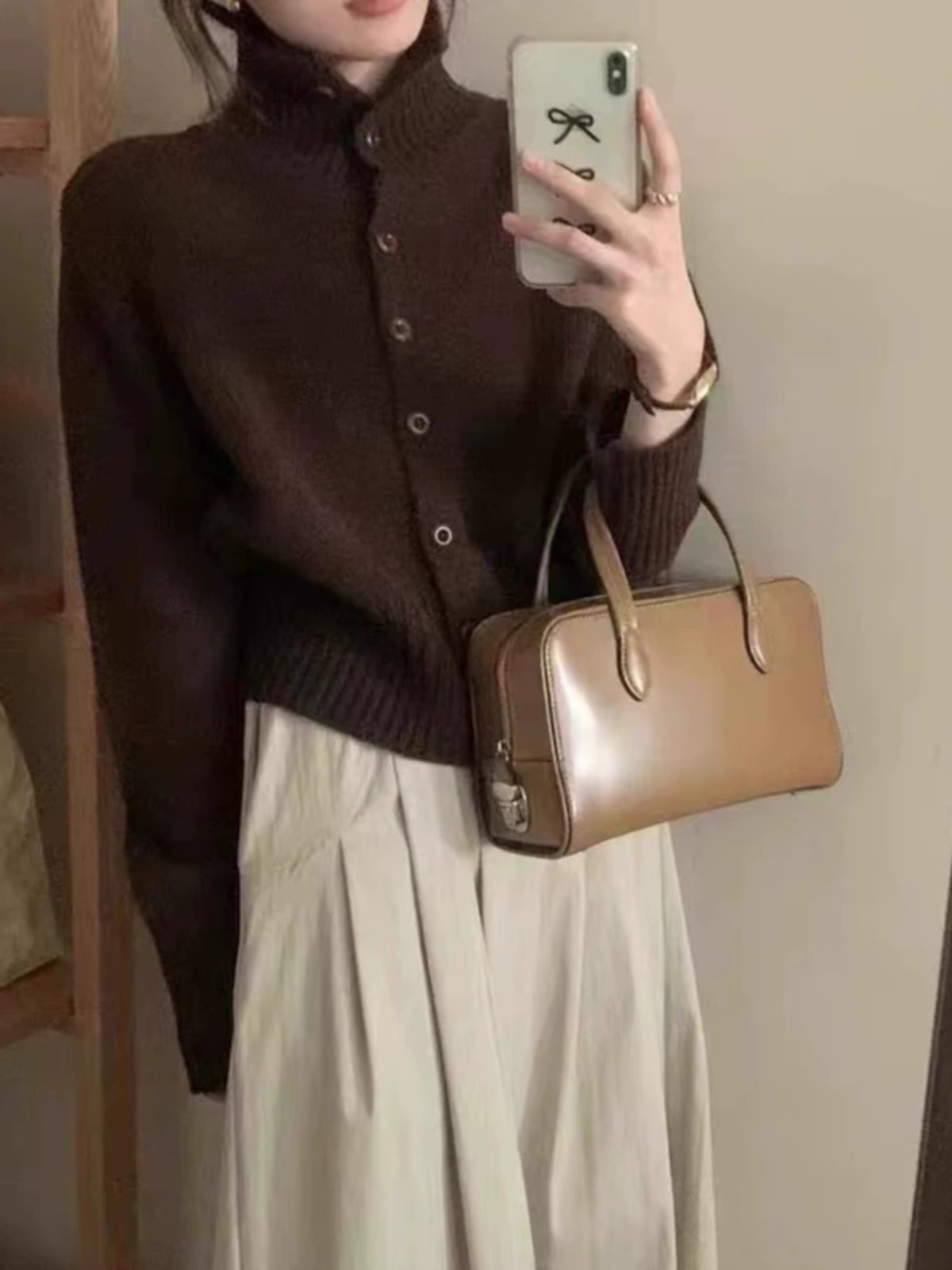 Wool Coat Peacoat - Cardigan Court à Col Roulé en
