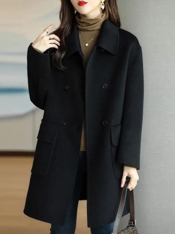 Manteau en laine mi-long, élég - Wool Coat Peacoat avis et prix