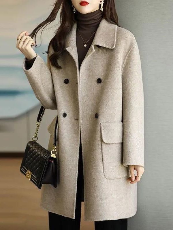 Manteau en laine mi-long, élég - Wool Coat Peacoat avis et prix