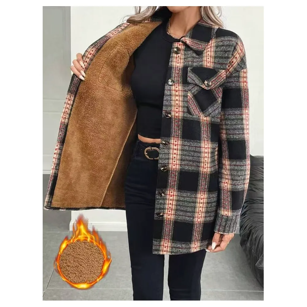 Manteau à manches longues en f - Flannel Shirt Lined avis et prix