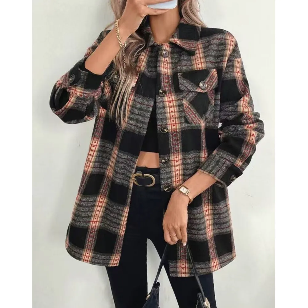 Manteau à manches longues en f - Flannel Shirt Lined avis et prix